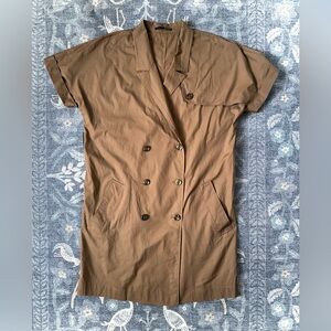 Armand Basi Cotton Brown Double-Breasted Mini Dress